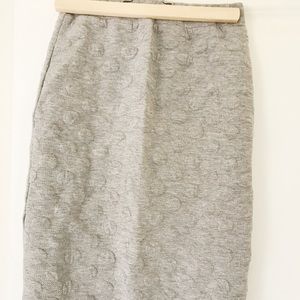 Grey Polka Dot Textured Skirt